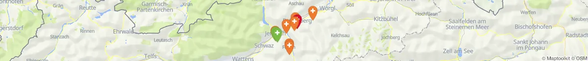 Kartenansicht für Apotheken-Notdienste in der Nähe von Reith im Alpbachtal (Kufstein, Tirol)